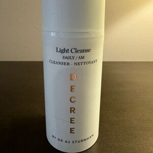 Decree By Dr AJ Sturnham Light Cleanse Daily AM 100 ml 3.38 oz Full Size NEW